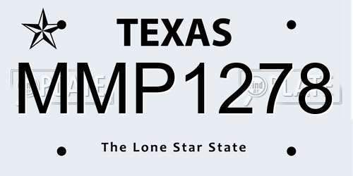 MMP1278 Texas License Plate