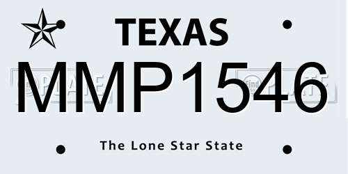 MMP1546 Texas License Plate