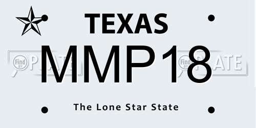 MMP18 Texas License Plate