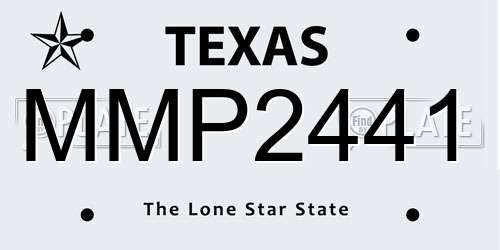 MMP2441 Texas License Plate