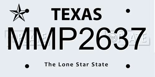 MMP2637 Texas License Plate