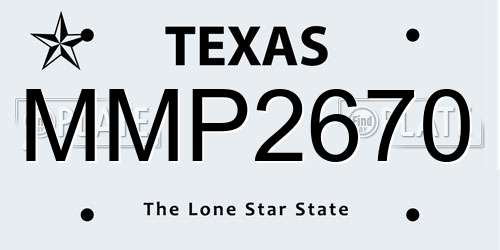 MMP2670 Texas License Plate
