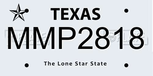 MMP2818 Texas License Plate