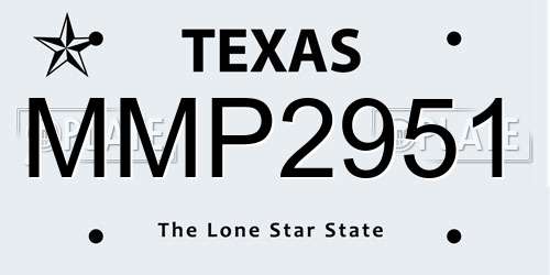 MMP2951 Texas License Plate