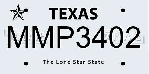 MMP3402 Texas License Plate