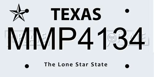MMP4134 Texas License Plate