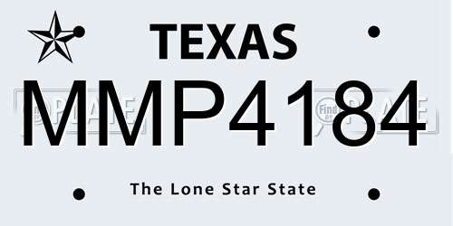 MMP4184 Texas License Plate