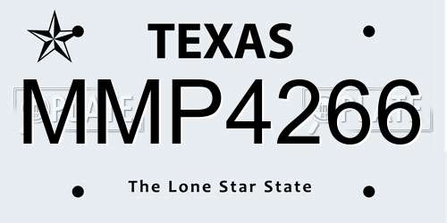 MMP4266 Texas License Plate