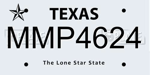 MMP4624 Texas License Plate