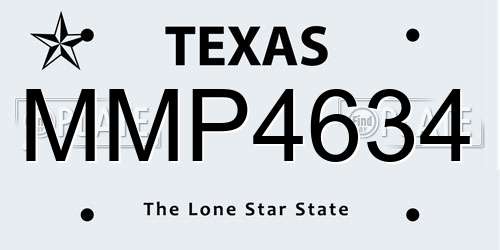 MMP4634 Texas License Plate