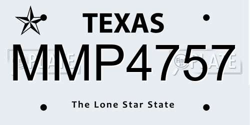 MMP4757 Texas License Plate