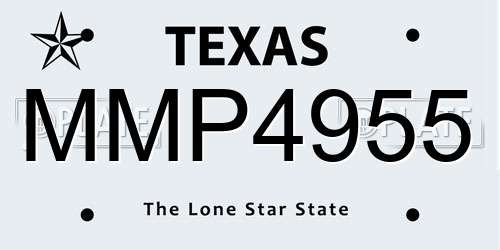 MMP4955 Texas License Plate