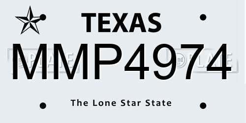 MMP4974 Texas License Plate