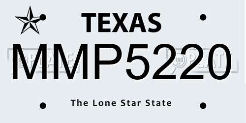 MMP5220 Texas License Plate