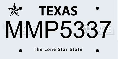 MMP5337 Texas License Plate