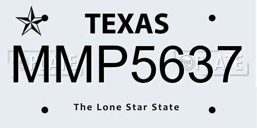 MMP5637 Texas License Plate