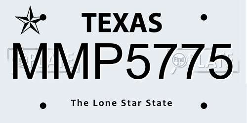 MMP5775 Texas License Plate
