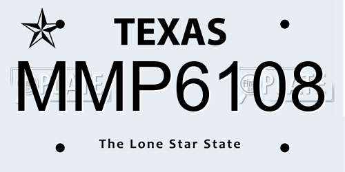 MMP6108 Texas License Plate