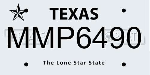 MMP6490 Texas License Plate