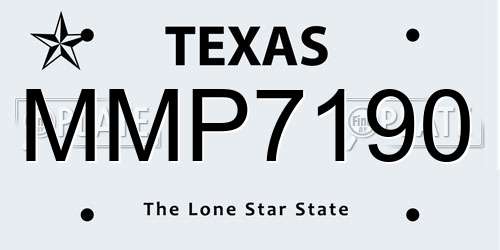MMP7190 Texas License Plate