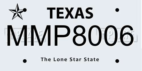 MMP8006 Texas License Plate