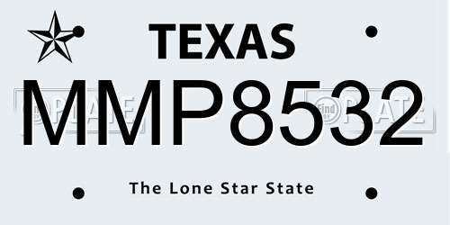 MMP8532 Texas License Plate