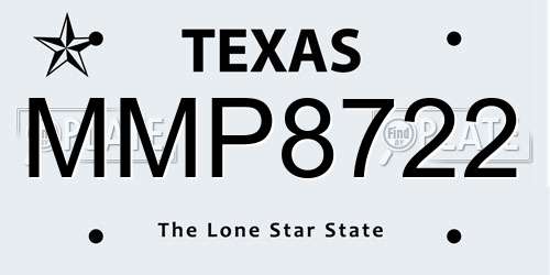 MMP8722 Texas License Plate