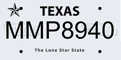 MMP8940 Texas License Plate
