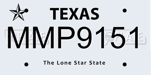 MMP9151 Texas License Plate