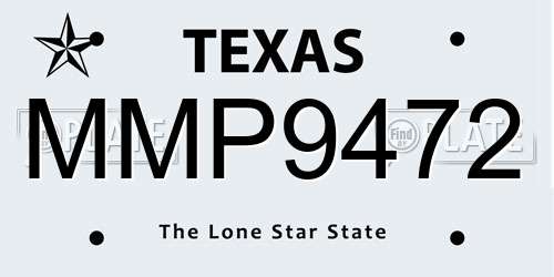 MMP9472 Texas License Plate