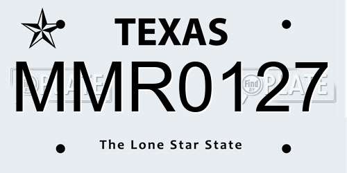 MMR0127 Texas License Plate