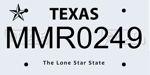 MMR0249 Texas License Plate