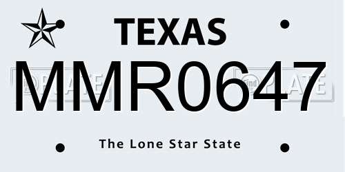 MMR0647 Texas License Plate