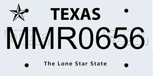 MMR0656 Texas License Plate