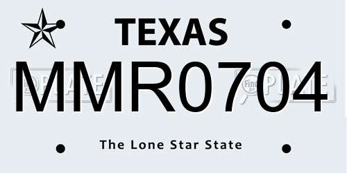 MMR0704 Texas License Plate