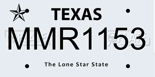 MMR1153 Texas License Plate