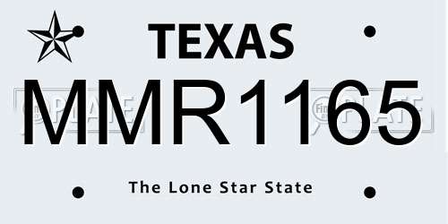 MMR1165 Texas License Plate