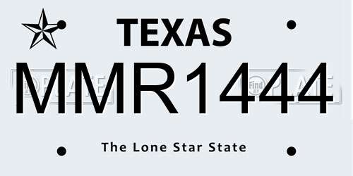 MMR1444 Texas License Plate