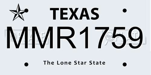 MMR1759 Texas License Plate