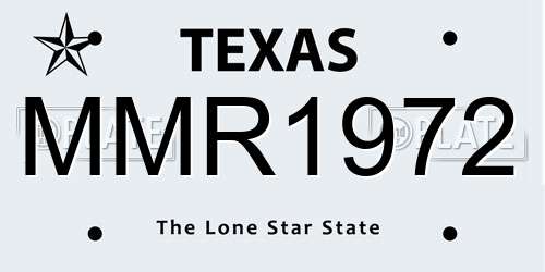 MMR1972 Texas License Plate