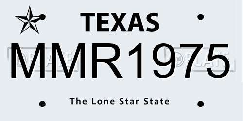 MMR1975 Texas License Plate