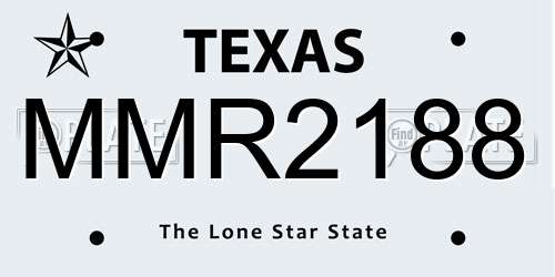MMR2188 Texas License Plate