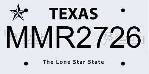 MMR2726 Texas License Plate