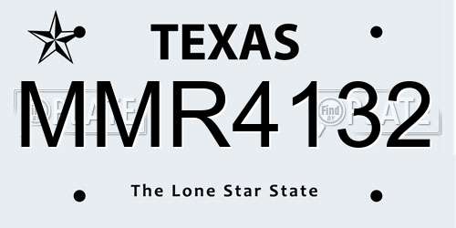 MMR4132 Texas License Plate