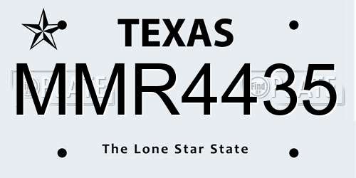 MMR4435 Texas License Plate