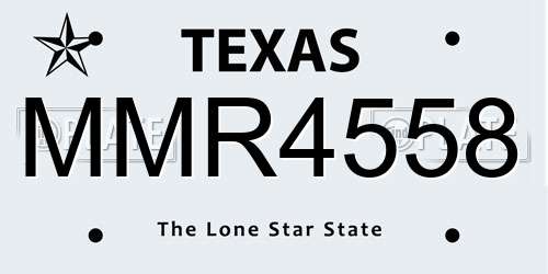 MMR4558 Texas License Plate