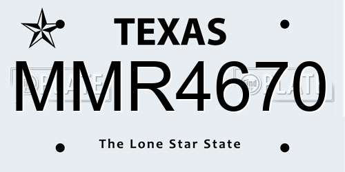 MMR4670 Texas License Plate