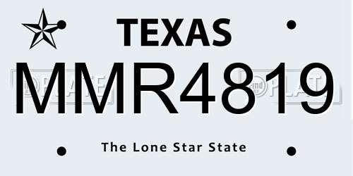 MMR4819 Texas License Plate