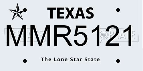 MMR5121 Texas License Plate
