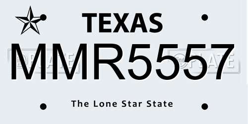 MMR5557 Texas License Plate